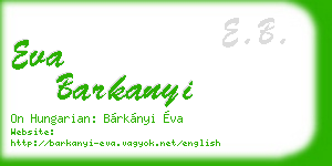 eva barkanyi business card